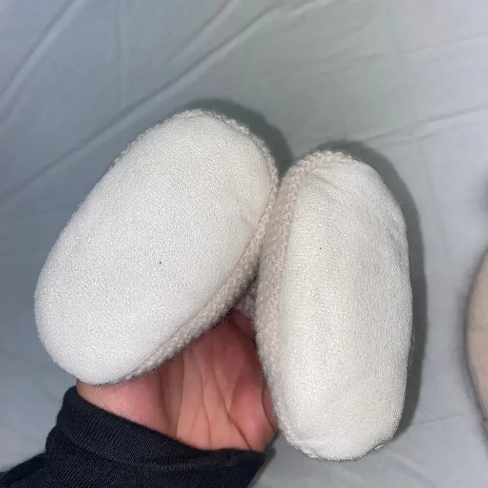 M&S Marks & Spencer Pink Teddy Bear Beanie Hat & Booties Baby Girls 0-3 Years